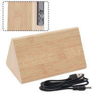 Reloj electrónico Triangular LED de madera, despertador Digital de temperatura y humedad, USB/AAA, Decoración de mesa de dormitorio - details 21
