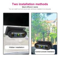 Sistema de supervisión de alarma de presión de neumáticos de coche TPMS, Control automático de brillo, energía Solar inalámbrica, 4 sensores, accesorios de decoración - details 1