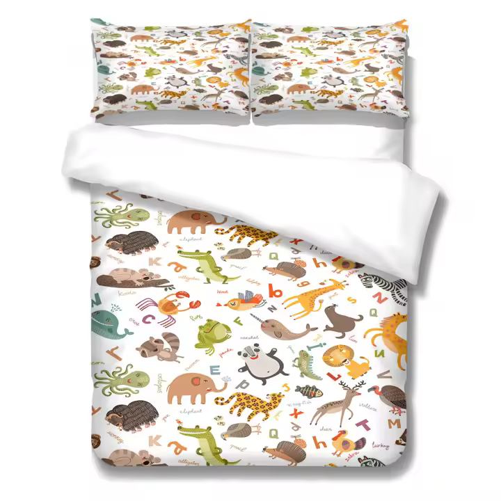 Juego de funda nórdica de animales salvajes del mundo, juego de ropa de cama individual, doble, tamaño Queen, tamaño King, tamaño King, Reino Unido - 1