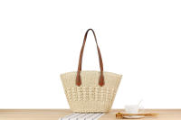 Bolso de viaje de verano, bolsa tejida de gran capacidad para viaje francés, hierba, vacaciones, Playa - details 0