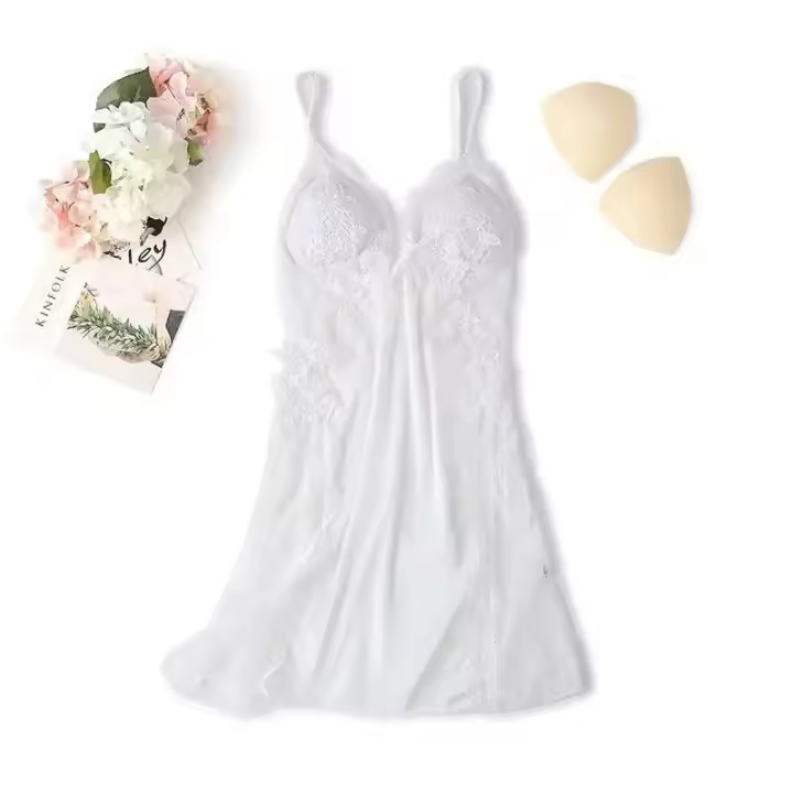 Ence Conjunto de bata de flores para mujer, kimono de boda con correa de cinta, ropa de dormir, 2 piezas - 1
