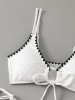 Conjunto de Bikini Bandage para mujer, traje de baño blanco con cordón, Bikini brasileño Sexy, 2024 - details 3