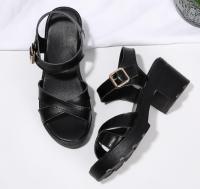 Sandalias de tacón de cuero para mujer, 6,5 cm - details 5
