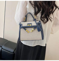 Bolso de mano de empalme de color en contraste de textura premium bolso de mensajero de hombro retro casual de nueva moda para mujer - details 35