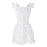 Delantal Blanco Retro con Volantes Ajustable para Maid Cosplay, Horneado, Limpieza Cocina y Dining - details 0