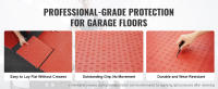 SucceBuy Baldosas de piso de garaje entrelazadas de 12.0 x 12.0 x 0.53 pulgadas, paquete de 25 texturas antideslizantes de doble cara, pisos para garajes, sótanos, talleres de reparación, rojo - details 1