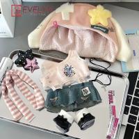 Evelyn-Conjunto informal para muñeca de algodón de 20CM, gorro, sombrero, pantalones, ropa, accesorios DIY, Top bonito, pantalones cortos, zapatos, traje - details 1