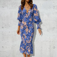 Vestido de mujer Falda de cola de sirena elegante con cuello en V sexy para mujer con riñonera y vestido a la cadera - details 4