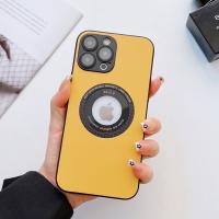 Magsafe-Funda de cuero con textura para iPhone, Protector de lente magnético con orificio para logotipo, para iPhone 15, 14, 13, 12, 11 Pro Max Plus - details 14