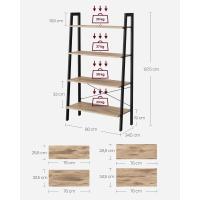 Estantería de 5 Niveles, Librería Industrial, Fácil de Montar, para Salón, Dormitorio, Cocina, Marrón Rústico y Negro LLS45X - details 31