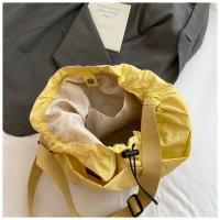 Bolso tipo cubo plisado de estilo coreano, bolso de gran capacidad, bolso de hombro de nailon, bolso cruzado de tela impermeable de Color sólido - details 3