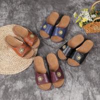 Sandalias casuales de verano para mujer, nuevas, con plataforma, flores, punta abierta, talla grande, cosidas y huecas - details 4