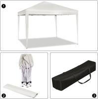 Tienda de fiesta 3x3m Pabellón emergente Protección solar impermeable Terrazza Festival Marquee -Beige - details 0