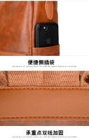 Mochila pequeña informal simple para mujer, bolso de hombro de cuero PU suave, bolso de trabajo vintage para mujer - details 26