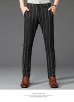 Pantalones Casuales a Rayas para Hombres Cómodos Negros, Khaki, Vino Rojo - details 9