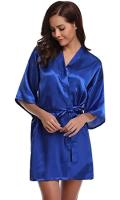 Bata de satén para mujer, lencería íntima, ropa de dormir sedosa, regalo de boda nupcial, bata de baño tipo kimono informal, camisón Sexy - details 23