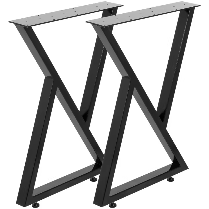SucceBuy Juego de 2 patas de mesa de metal, patas de mesa de comedor, patas de escritorio negras, 28 pulgadas de altura, 20 pulgadas de ancho, patas de banco, patas de mesa de centro - 1