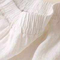Pantalón de mujer de lino y algodón pantalón de pierna ancha ligero y suelto - details 7