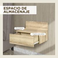 2 Mesitas de Noche Flotantes Mesitas de Noche para Dormitorio con Cajón Mesas de Noche para Habitación Salón Hogar 43x36,5x30,5 cm Blanco - details 13