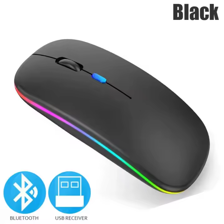 Ratón Inalámbrico Bluetooooth 5,0 Carga USB Luz RGB Para Computadora Portátil PC Macbook Gaming - 1