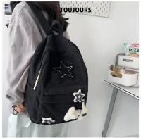 Mochila para ordenador portátil Y2K con diseño de estrella para niñas, mochila escolar de gran capacidad para estudiantes adolescentes, mochila de pana, bolso de hombro con doble correa - details 21