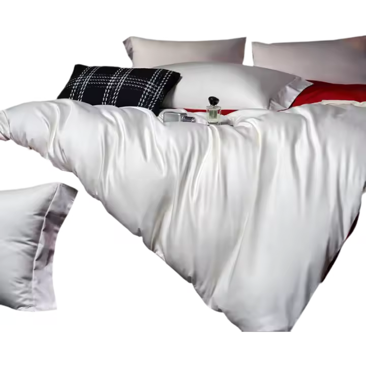 Juego de Ropa de Cama de Algodón Egipcio Antibacteriano 5A Color Sólido Alta Calidad - 1