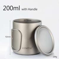 Taza de té y café cubiertas con agua de titanio de doble pared para exteriores, villa para acampar al aire libre - details 13