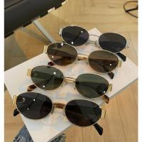 Gafas de Sol Ovaladas de Moda para Mujer 2024 Gafas de Sol con Montura de Metal de Diseñador de Lujo Gafas de Sol Redondas Clásicas Vintage para Mujer Unisex - details 2