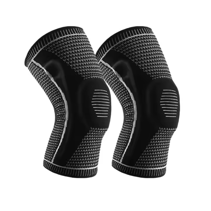 Rodilleras de silicona de alta elasticidad, rodilleras deportivas transpirables con soporte para codo, rodilleras de compresión con absorción de sudor, rodilleras para Yoga, 1 par - 1