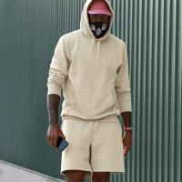 Conjunto de sudadera y pantalón corto de color sólido para hombre, informal y a la moda - details 3