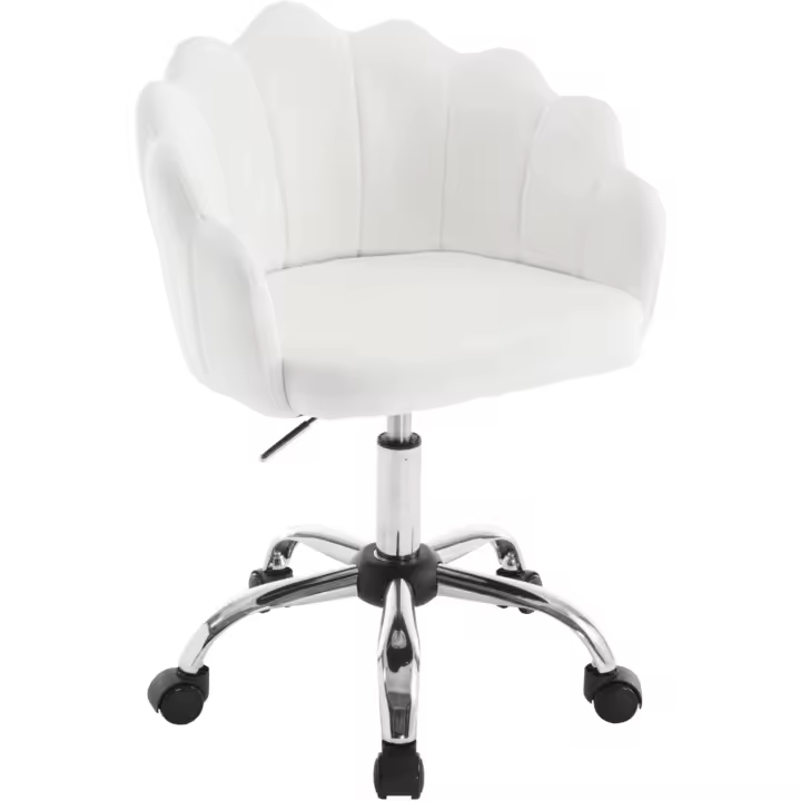 Escritorio con Ruedas, Silla Ergonómica de Terciopelo con Respaldo, Sillón Lounge de Tocador - 1