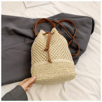 Bolso de paja tejido hueco, bolso de cubo, bolso de playa, bolso de hombro casual, bolso de moda, bolso de mujer - details 2