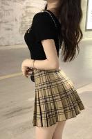 Falda Mini de Cintura Alta para Mujer Estilo a Cuadros de Media Longitud Moda de Alta Calidad - details 5