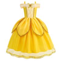 Belle Cosplay Vestido de princesa niñas cumpleaños encanto disfraz niños carnaval fiesta puesta en escena Vestido niños disfraz Vestido - details 1