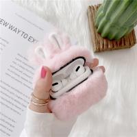 Funda de Protector de Orejas de Conejo de Peluche para Airpods Pro Caja de Carga Inalámbrica con Diseño de Conejo Accesorios de Electrónica - details 2