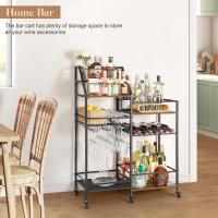 , Gran Pantalla de Vinoteca con Carrito de Bar, Soporte Copas Vino para la Decoración del Hogar, Mini Bar de Vino Whisky, Carrito de Licor para Bar, Cocina, Comedor - details 4