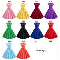 Women summer vintage with belt short sleeve v neck elegant retro swing party dresses - details 1