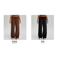 Pantalones deportivos ligeros, sueltos, informales, de pierna ancha para mujer, deportes al aire libre, con cordón elástico - details 14