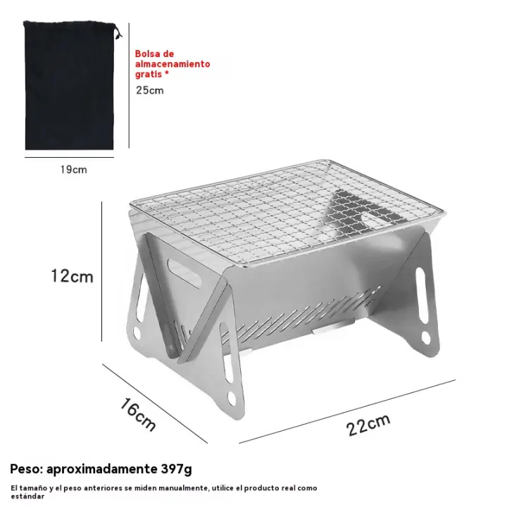 mini barbacoa portatil al aire libre viajar carbon plegable Camping - 1