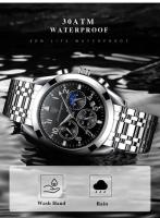 Reloj de Negocios de Acero Inoxidable de Alta Gama Resistente al Agua, Luminoso, Automático, Correa de Cuero Estilo Formal - details 10