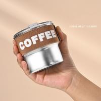 Taza de café portátil reutilizable con tapa, taza térmica de acero inoxidable resistente al calor para oficina, 400ML - details 2
