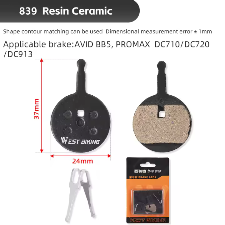 WEST BIKING-Pastillas de freno de disco para bicicleta, accesorios de resina y cerámica para Shimano Deore MT200, M515, M475, M395, XTR - 1