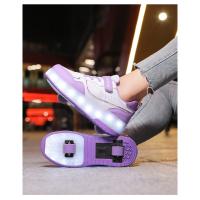 Zapatillas De Patinaje Con Luces LED Para Niñas Y Niños En Color Rosa Zapatos Con Ruedas Moda Infantil Tallas Para Edad 7-13 - details 6