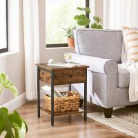 Mesita de Noche Mesa Auxiliar con Cajón y Estante 40 x 40 x 55 cm Para Dormitorio, Salón - details 6