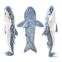 TRAFZA-pijama holgado de franela para niños y adultos, saco de dormir de tiburón de dibujos animados, una pieza, manta para el hogar, lindo chal de tiburón, regalo - details 1