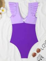 2025 Ztvitality traje de una pieza con cruz hueca y volantes lisos, traje de baño para mujer, ropa de playa - details 15