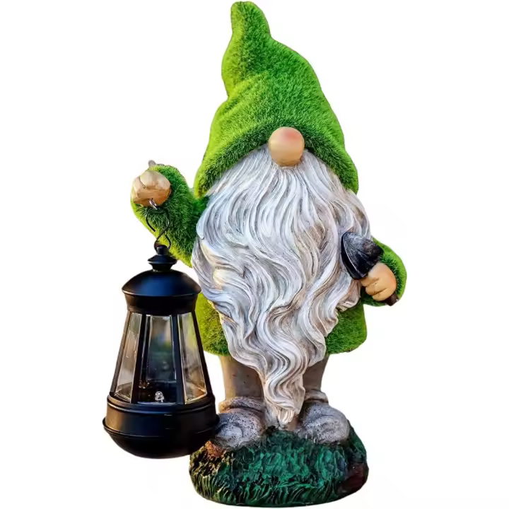 Adornos de Jardín de 33 cm con Linterna, Estatua de Jardín, Decoración Exterior, colecciones - 1