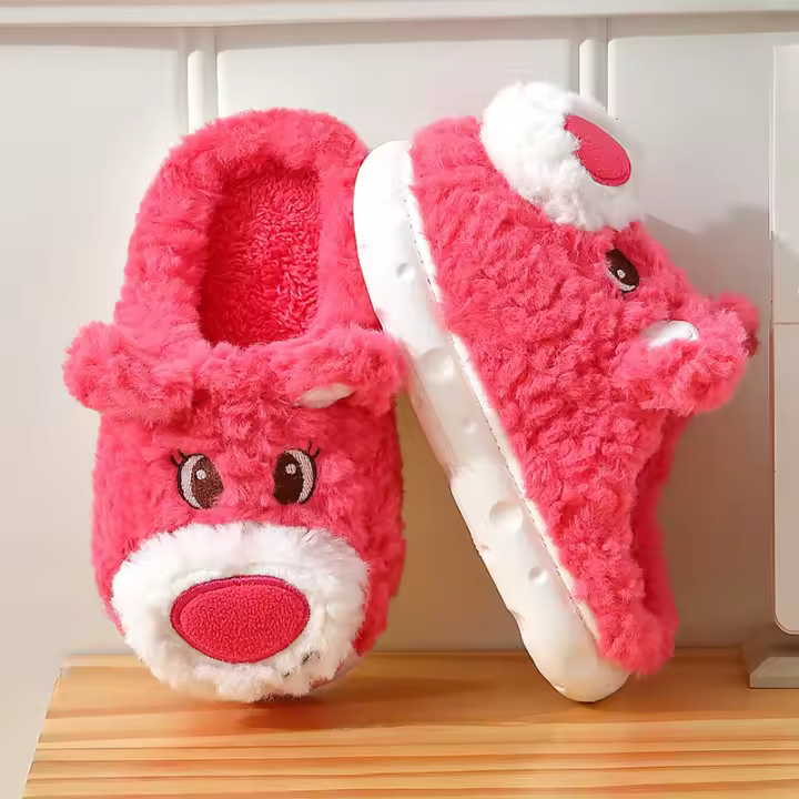 Casa interior pareja caliente fregona de algodón al por mayor zapatillas esponjosas de invierno para hombres. - 1