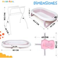 Bañera Plegable para Bebé de 80cm con Soporte Bañera de Bebé con Termómetro - details 25