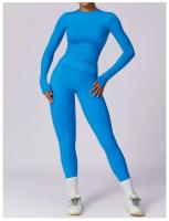 Conjunto de Yoga para Mujeres 2 Piezas Ropa Deportiva Gimnasio Legging Fitness Top Corto de Manga Larga Traje Deportivo Material Exterior Nylon Adecuado para Primavera/Verano - details 2